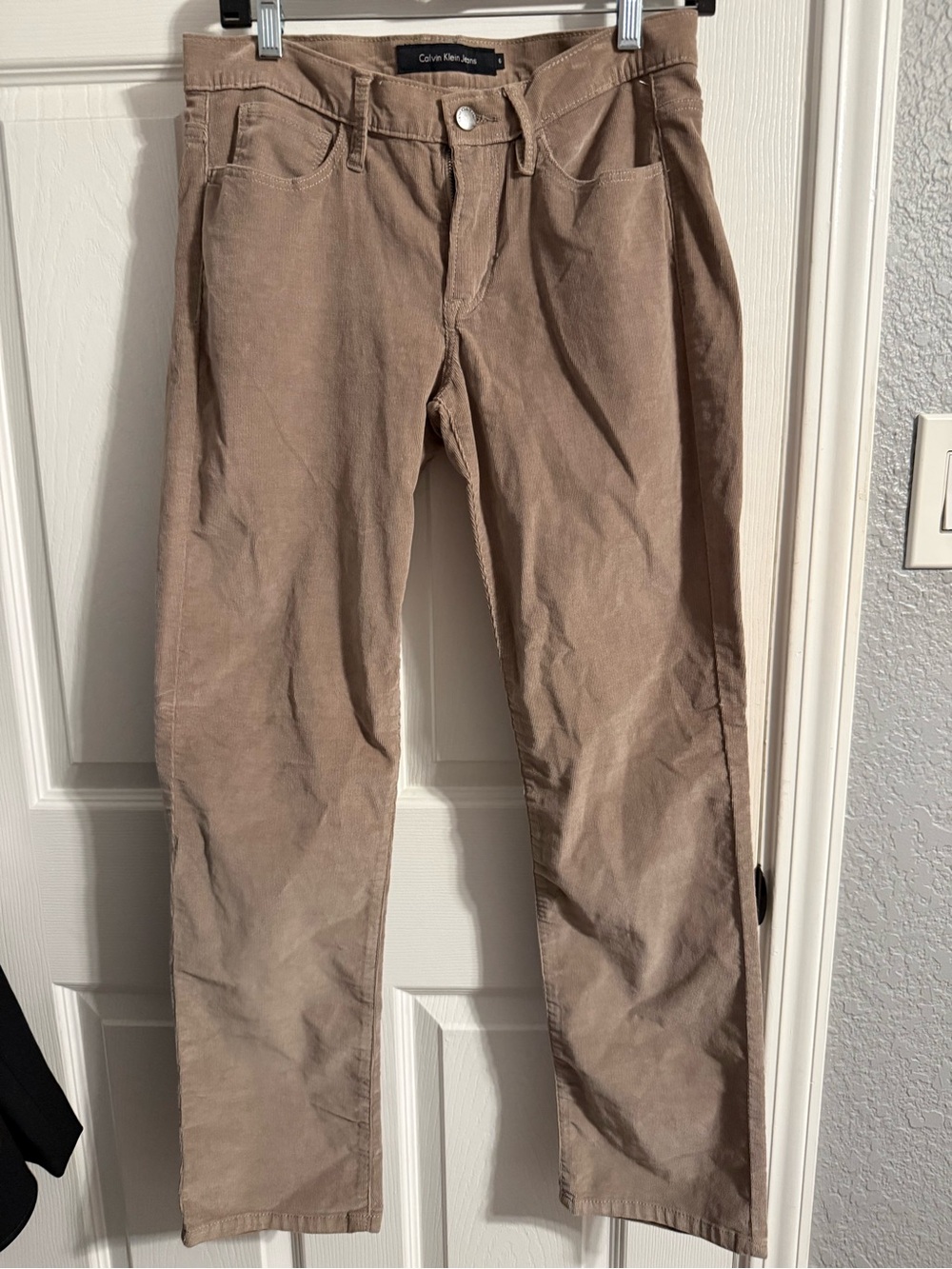 Calvin Klein Jeans Women’s Straight Corduroy Pants in Beige
